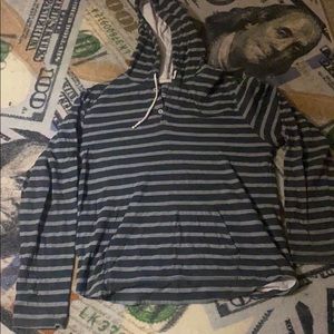 On the BYAS stripped hoodie